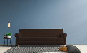 Copridivano Elasticizzato 3 Posti in Poliestere Leslie Marrone