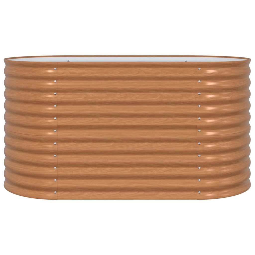 Fioriera rialzata moderna per esterni 160 x 80 x 81 cm resistente minimalista chic in acciaio marrone 02_0058954
