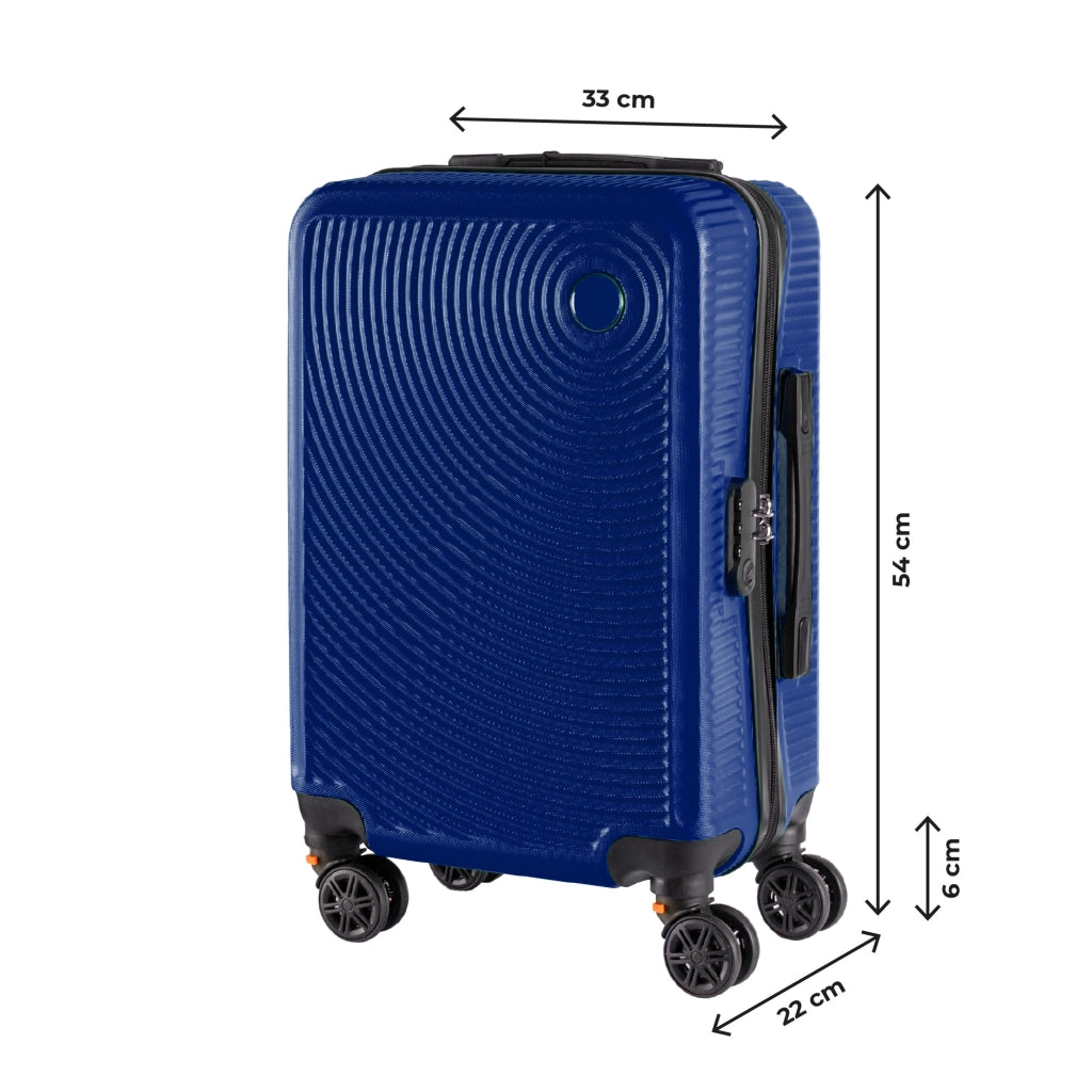 Trolley Bagaglio Mano Rigido 54x33x22 Piccolo Ultraleggero Valigia In Abs Con 4 Ruote Rimovibili Manico Chiusura Di Sicurezza Per Compagnie Low Cost Economy Zaino Da Viaggio Blu Royal