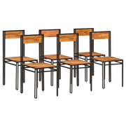 Sedie da Pranzo 6 pz in Legno Massello di Acacia