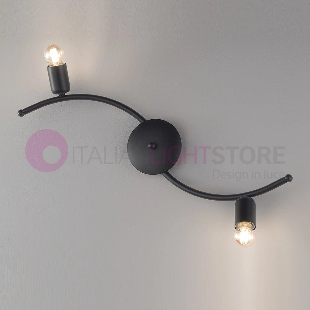 SNAKE Plafoniera a soffitto e parete 2 luci stile Industriale moderno