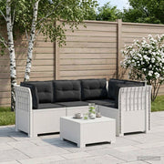 Divano da Giardino 4 Posti con Cuscini Aspetto Rattan PP Bianco 3443987