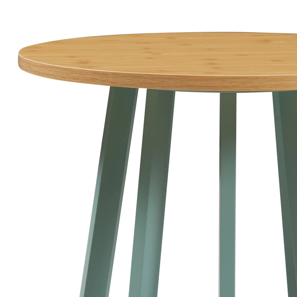 Tavolino laterale effetto rovere / verde pastello 03_0010928
