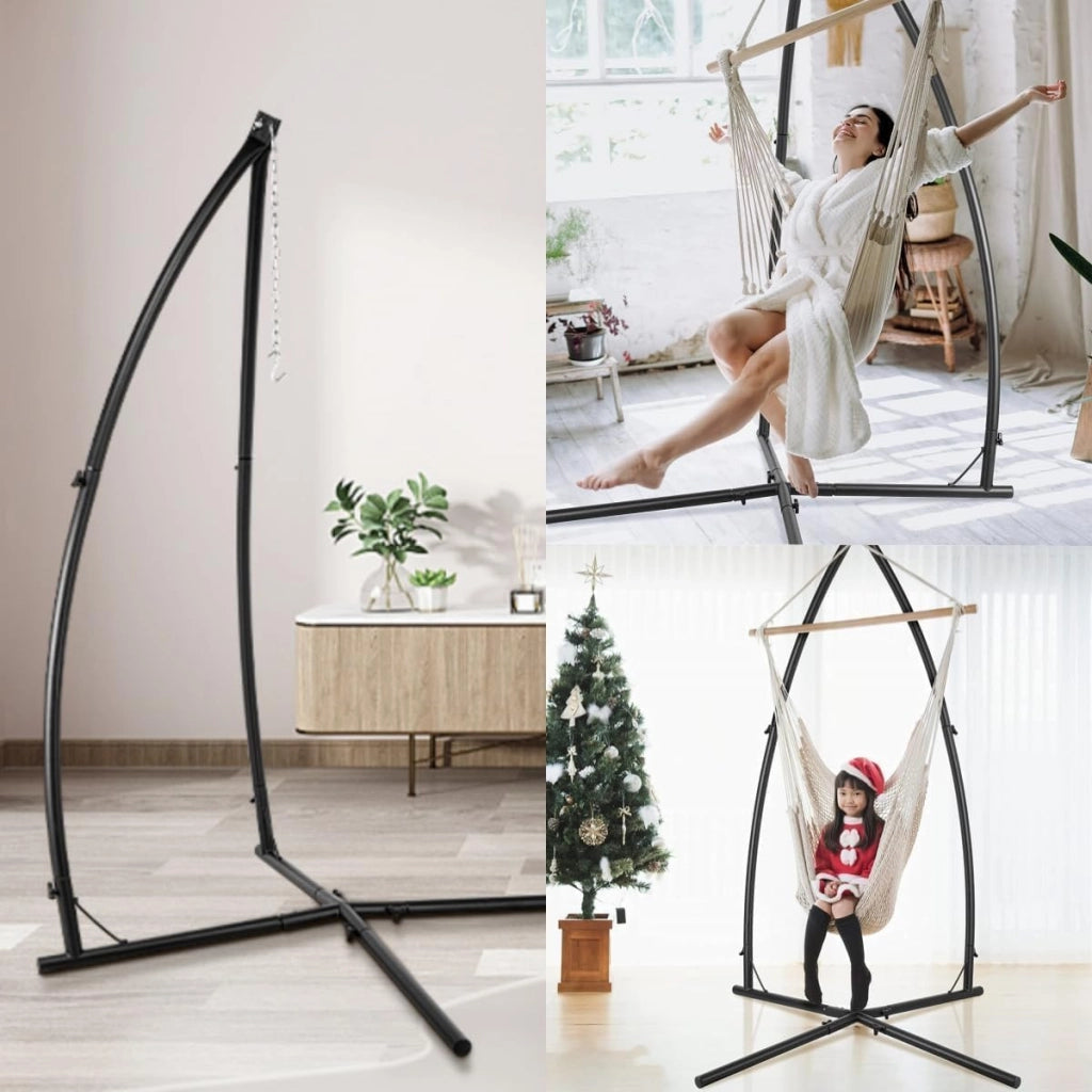 Supporto per Amaca da Giardino, per Amaca Regolabile, Max. 110kg, Supporto per Sedia Amaca in Ferro, per Balcone, Giardino