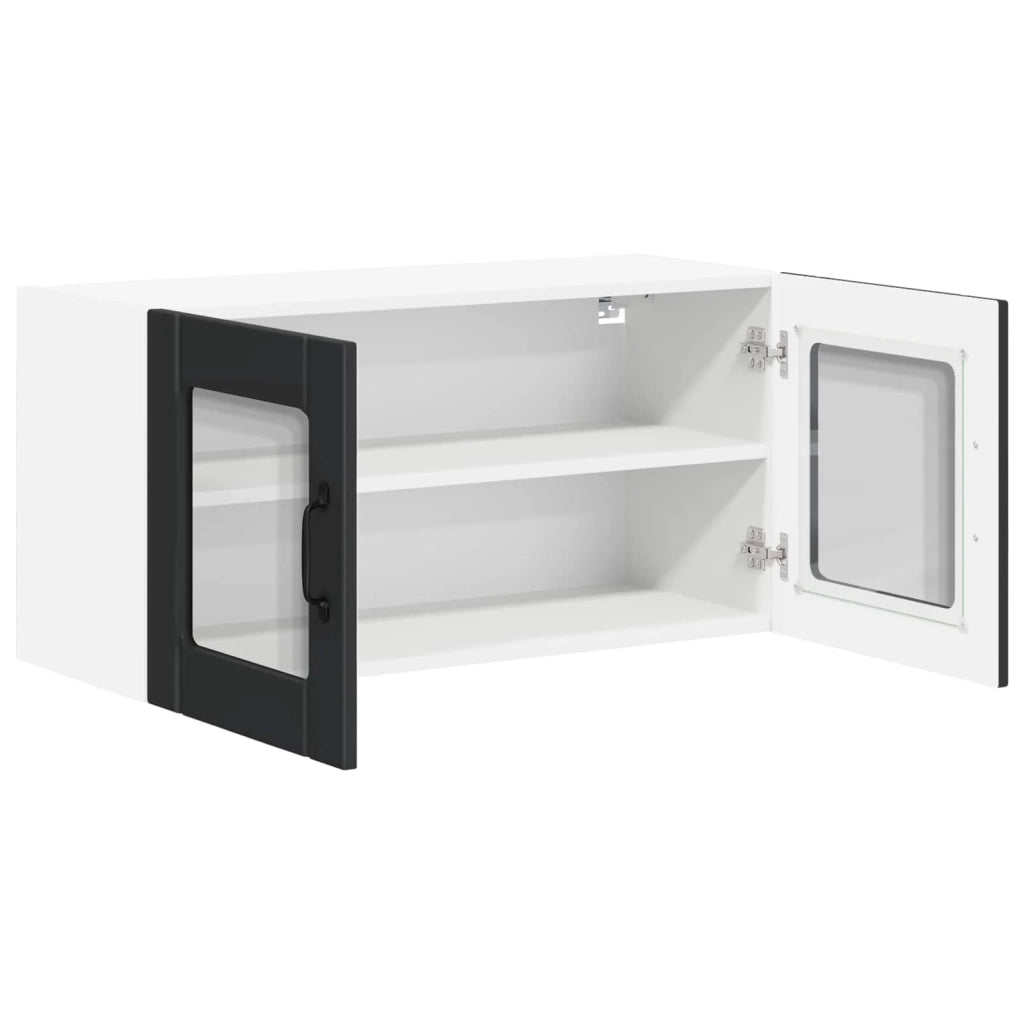 Mobile da cucina moderno e funzionale con pratico spazio contenitivo 80 x 31 x 40 cm realizzato in legno composito nero 02_0053964