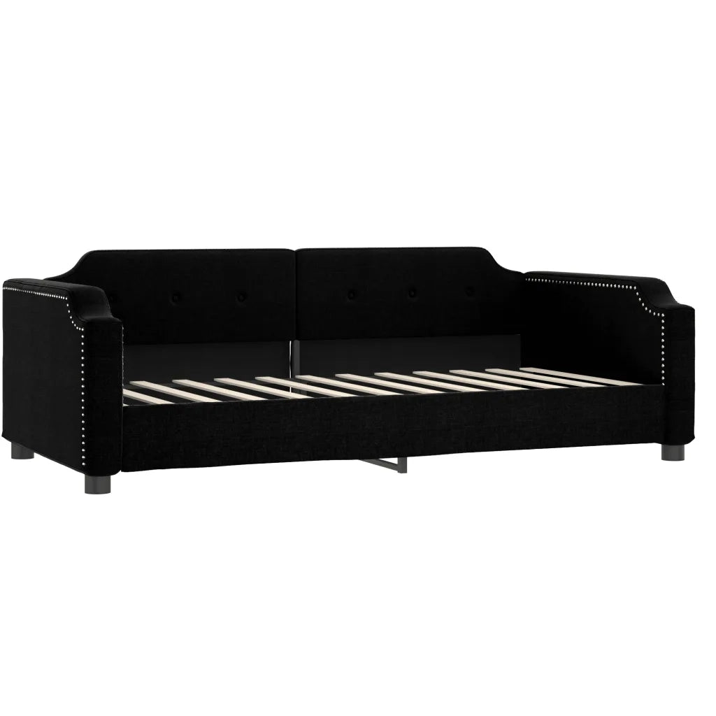Divano Letto con Letto Estraibile Nero 80x200 Tessuto