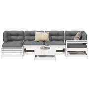 Set Divani da Giardino 7 pz Bianco in Legno Massello di Pino 3250949