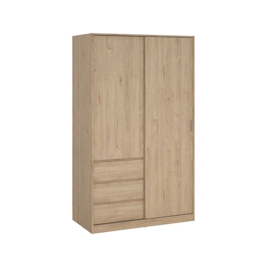 Guardaroba 2 ante Sanjose, Mobile camera da letto, Cabina armadio portabiti, Armadio appendiabiti, 119x60 h200 cm, Rovere