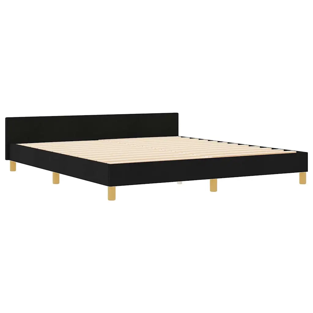 Struttura del letto con testiera Nero 180 x 200 cm Tessuto 3344825