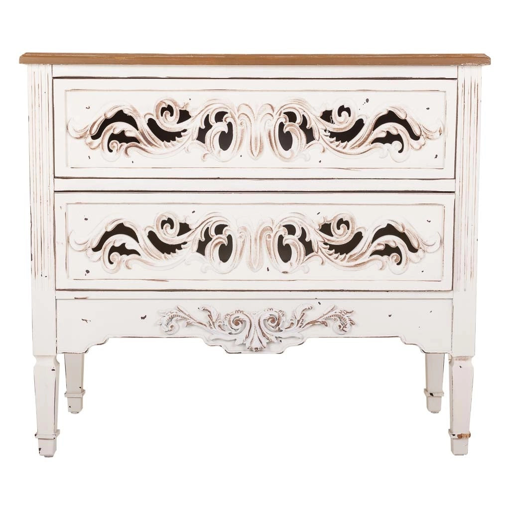 Cassettiera in legno bianco 86x38x76h