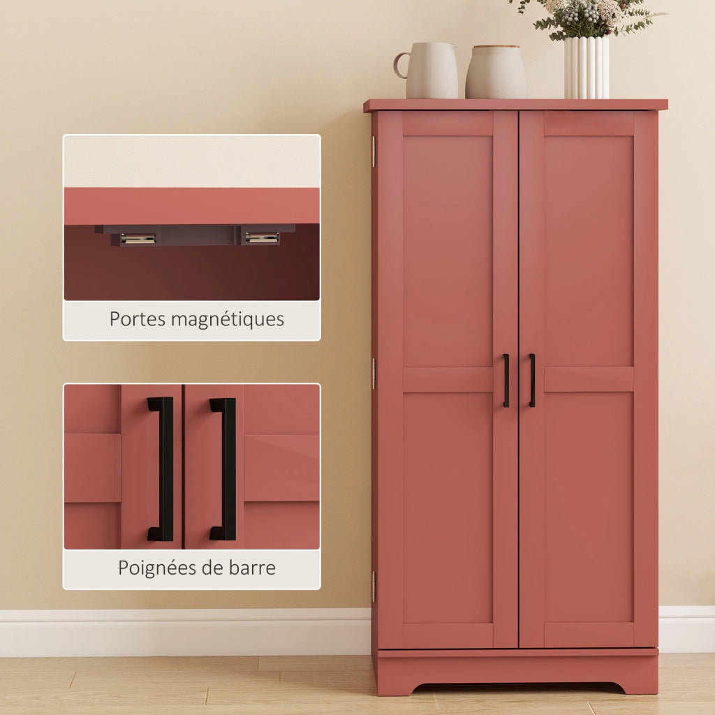 Buffet Cucina con Ante e Ripiani ¨C zephmum ¨C Legno Rosso 60x40x120 cm