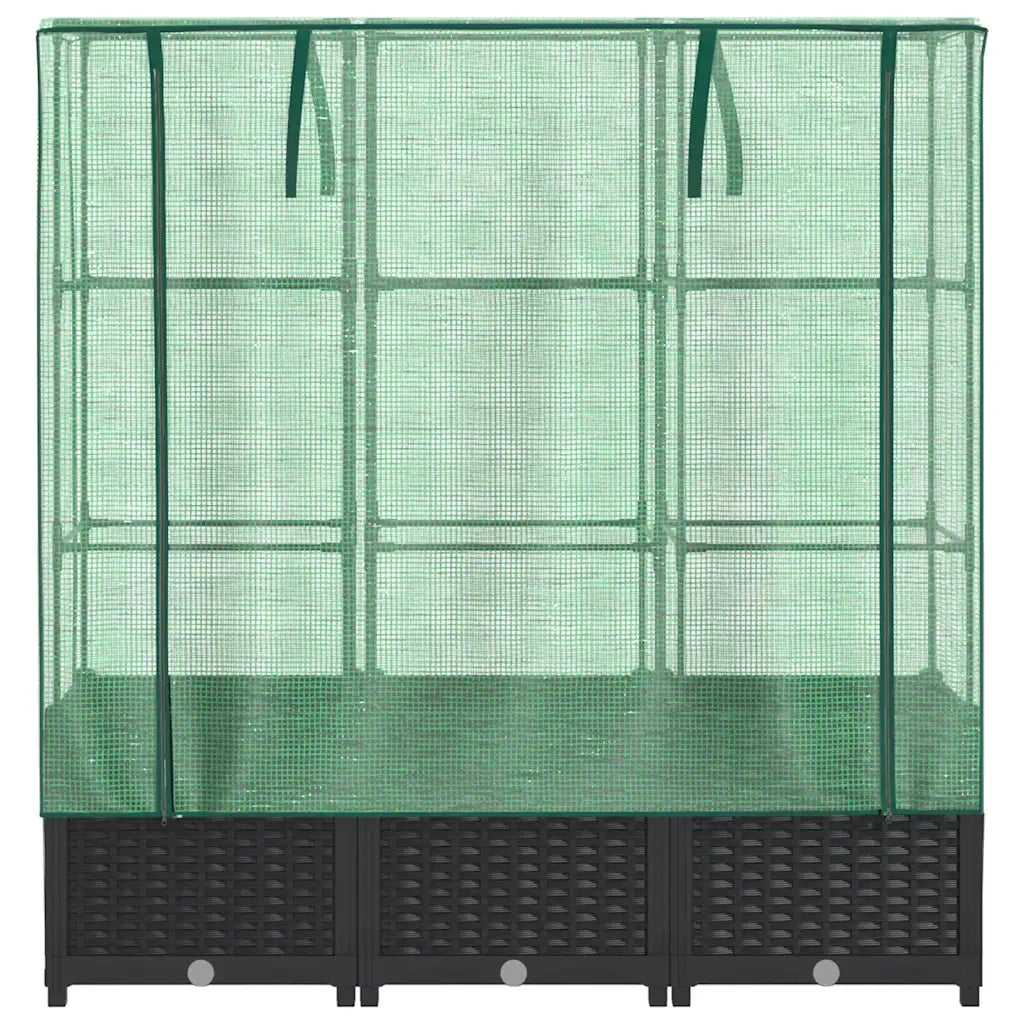 Letto Rialzato con Copertura Serra Effetto Rattan 120x40x138 cm