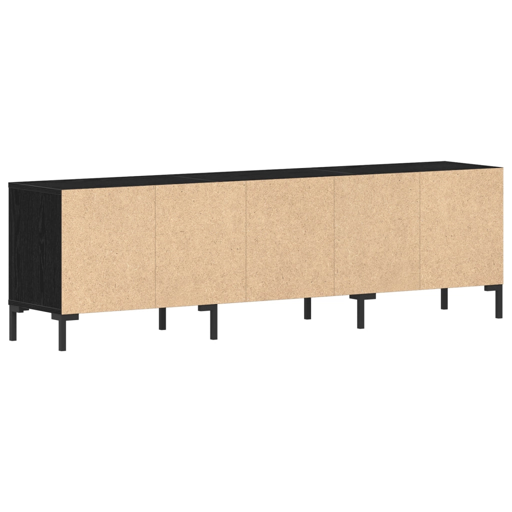 Mobile TV  Nero Quercia 150x30x44,5 cm Legno ingegnerizzato