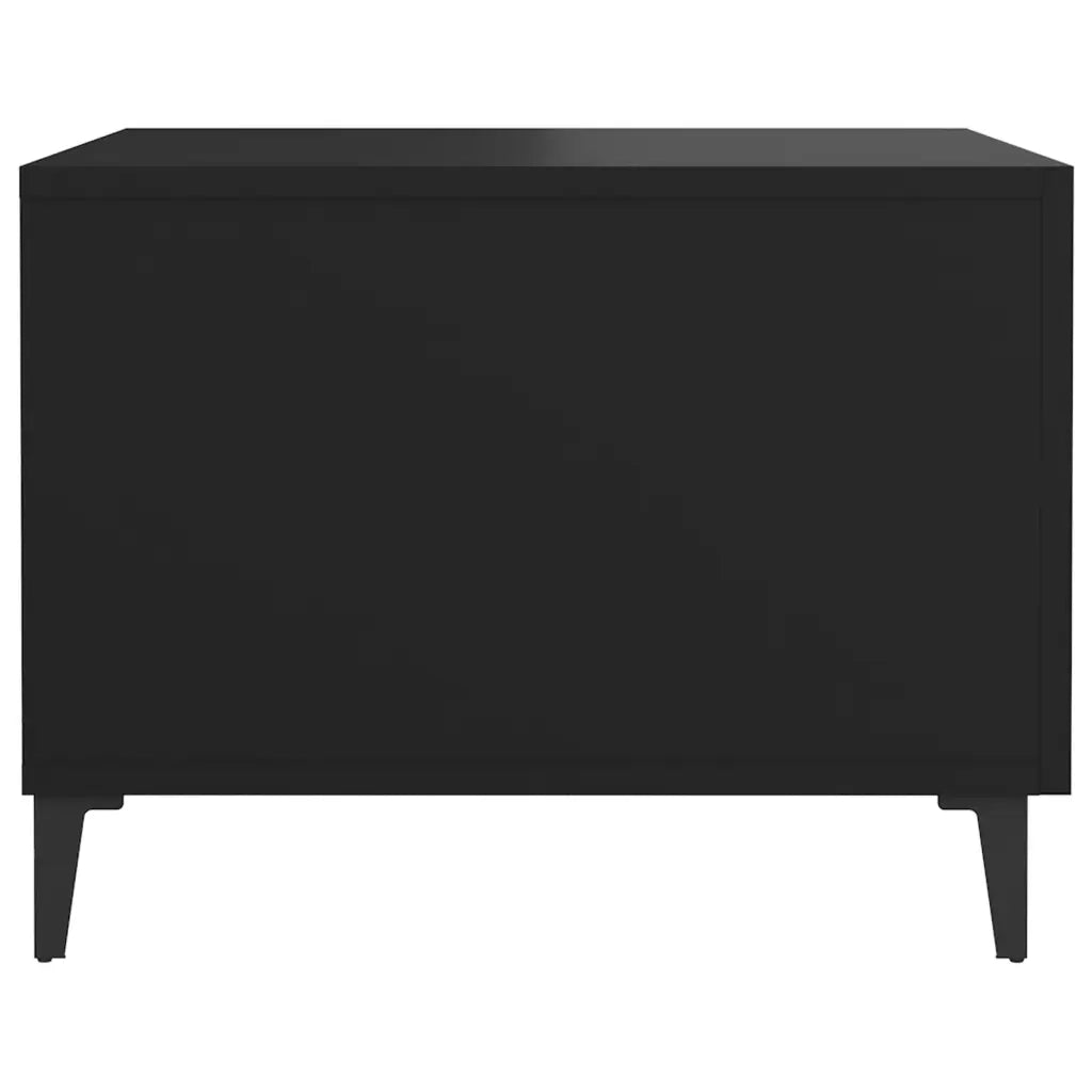 Tavolini da Salotto con Gambe in Metallo 2 pz Nero 50x50x40 cm