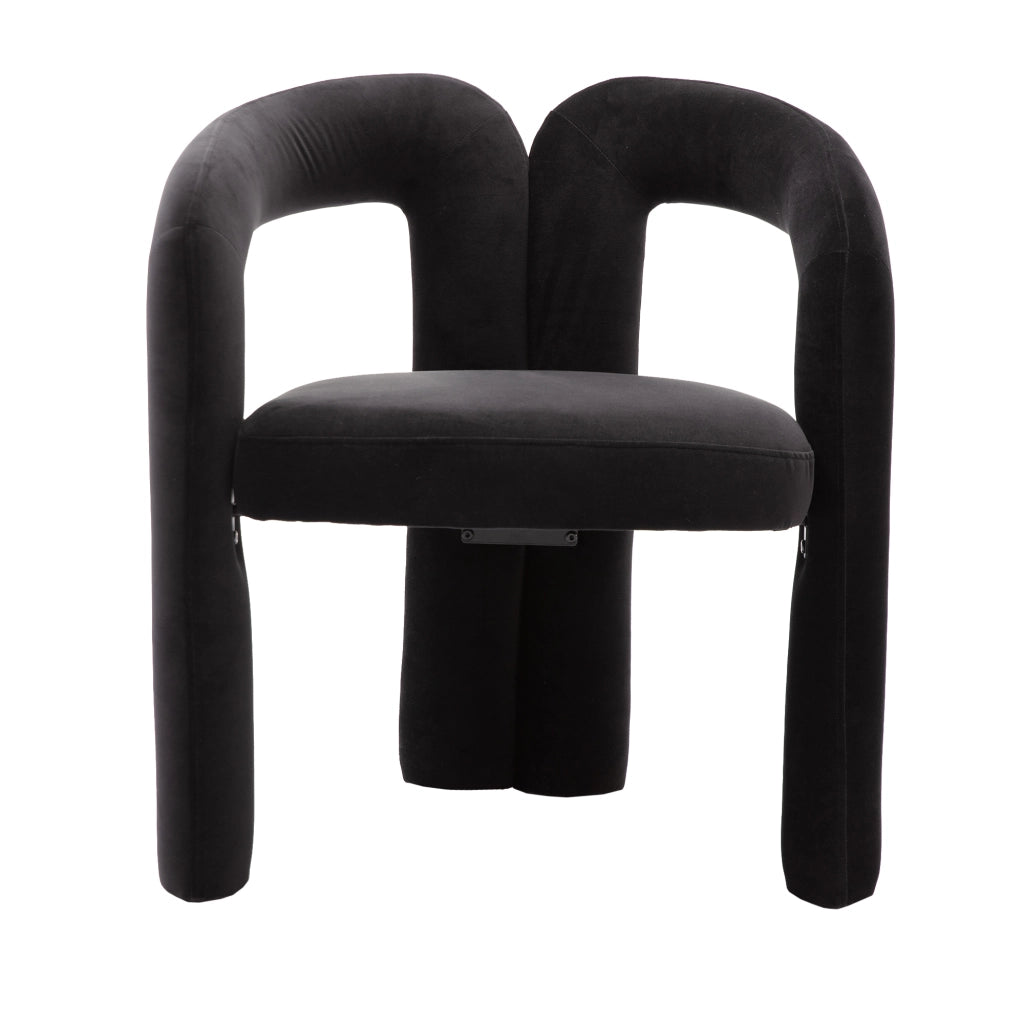 Sedie da Pranzo Imbottite in Velluto Set 2 Pezzi ¨C MINIMAL ¨C Nero/Beige