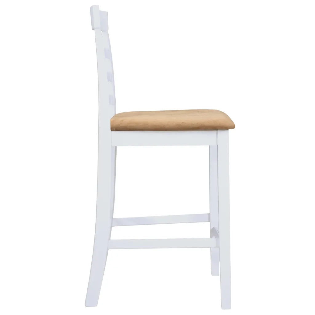Set Tavolo da Bar in Legno Bianco e 4 Sedie da Bar 271832