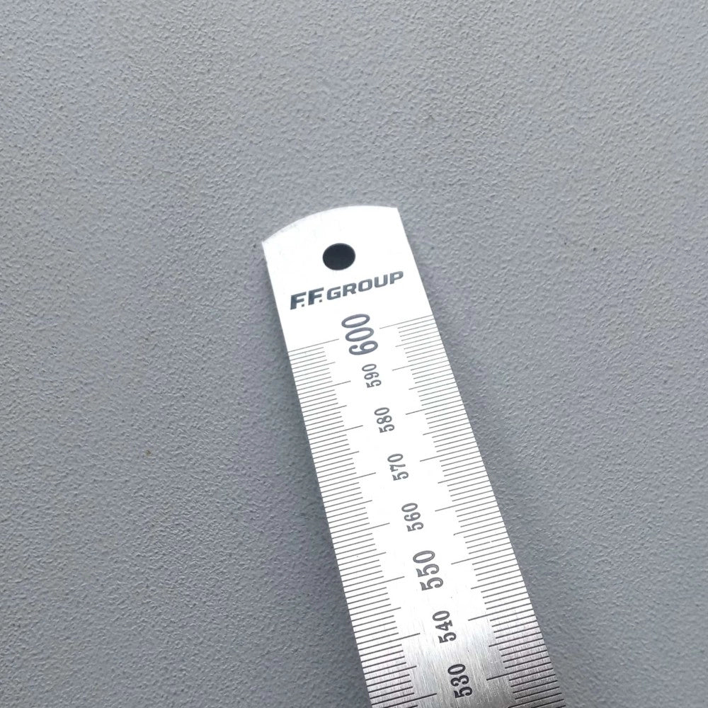 Ff group 60cm righello flessibile in acciaio inox misurazione metrica con tabella di conversione