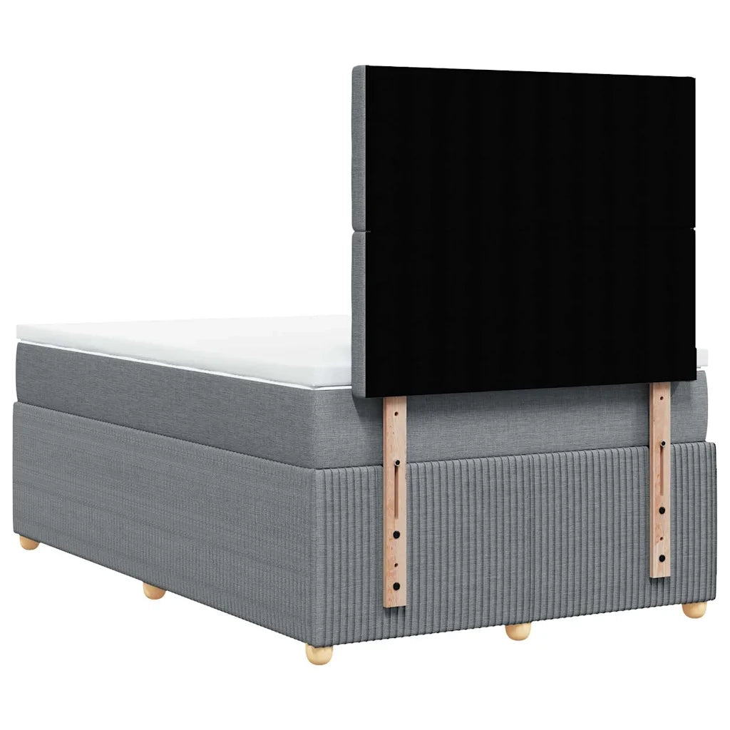 Giroletto a Molle con Materasso Grigio Chiaro 120x190cm Tessuto 3292009