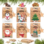 Set di 24 sacchetti di regalo per Natale, piccoli sacchetti di Natale, sacchetti di calendario dell'Avvento con etichette a stella, carta e corda di juta per biscotti e dolci (24)