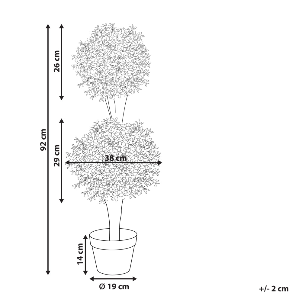 Pianta artificiale in vaso con vaso in plastica nero tronco di legno 92 cm decorazione per interni ed esterni