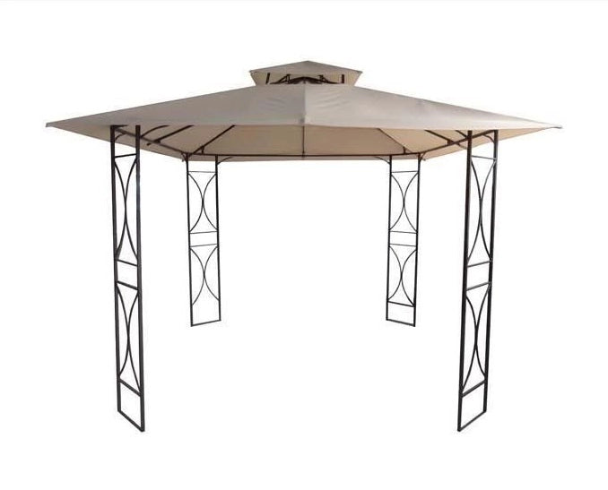 Gazebo da giardino in ferro bttuto 3x3 mt ecrù antivento Sicorage Neggiu
