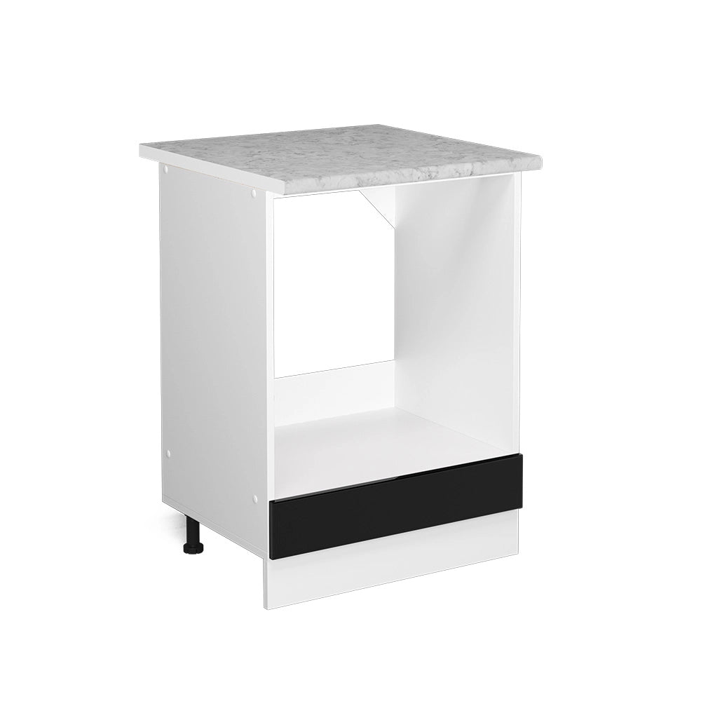 Vicco Base universale Nero lucido 60 cm con ampia nicchia, con piano di lavoro