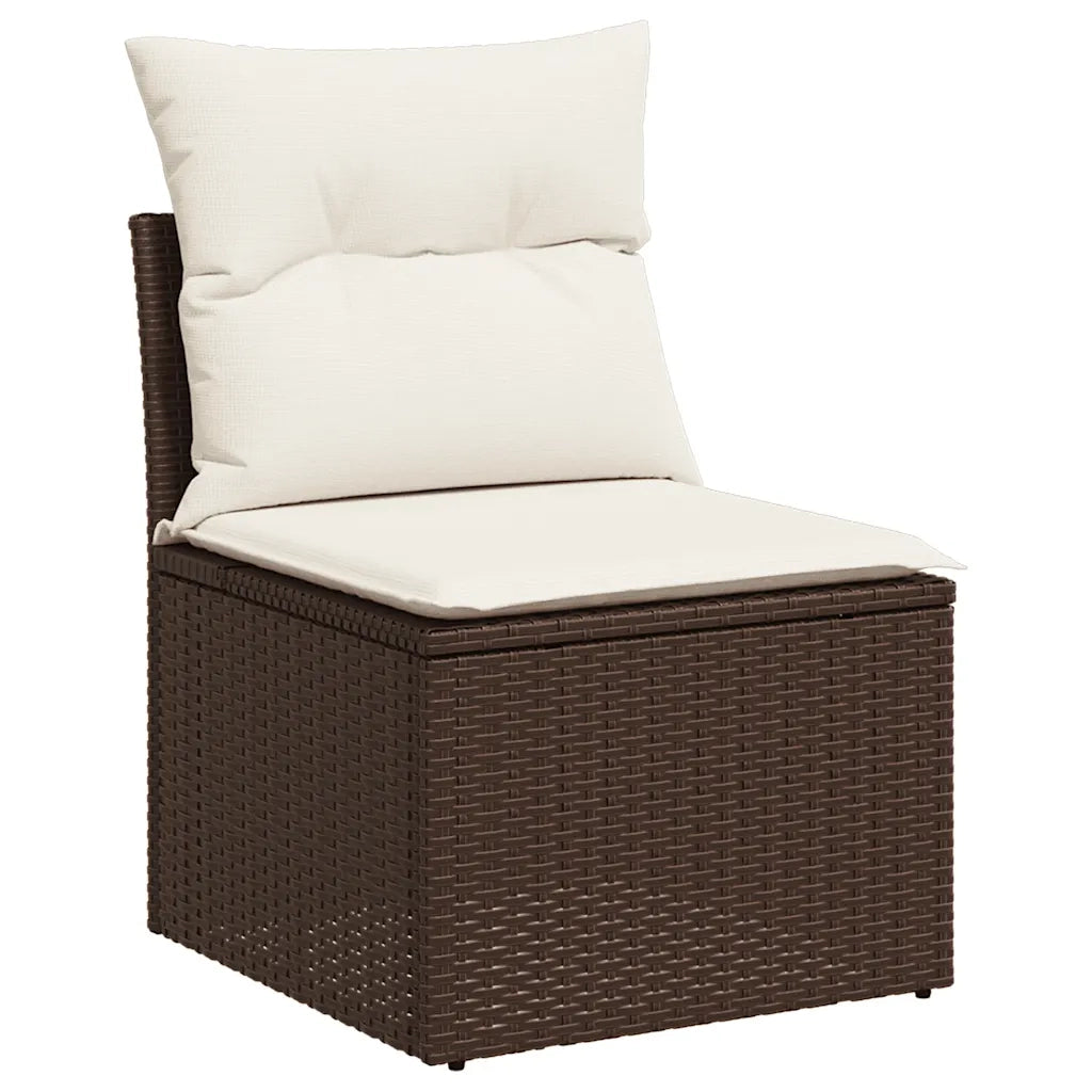 Divano da esterno-Set Divano da Giardino 6 pz con Cuscini Marrone in Polyrattan 438022