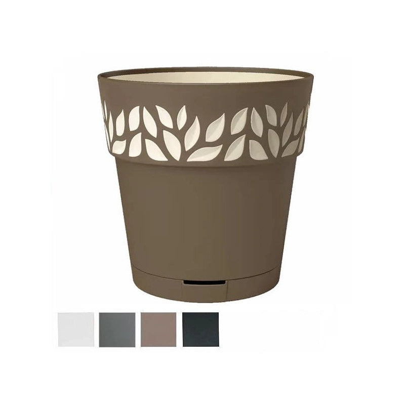 Vaso Cloe Tondo Ris.Acqua Bianco 25 H 25 Stefanpl