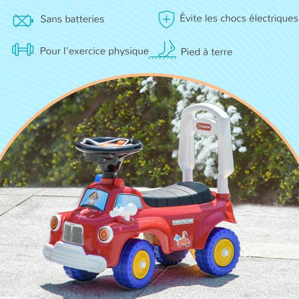 Camion dei Pompieri Portagiochi Porteur Trotteur Bambini ¨C zephmum ¨C Rosso