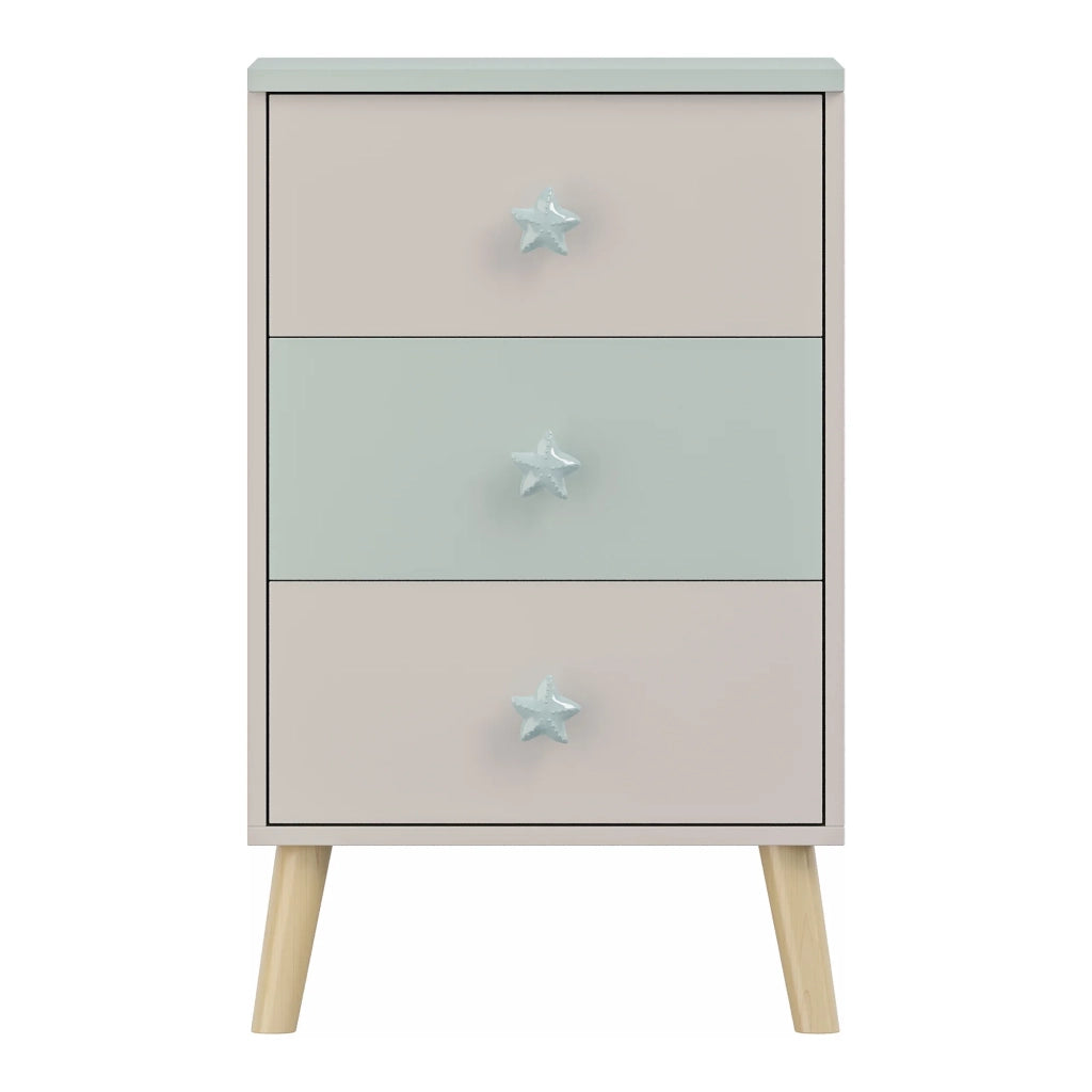 Cassettiera pratico mobile contenitore per ingresso soggiorno cameretta 62 x 38 x 30 cm bianco verde menta 03_0009311