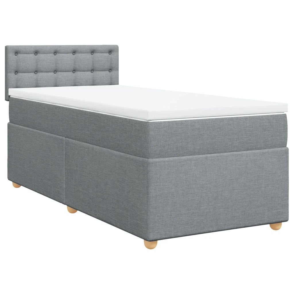 Giroletto a Molle con Materasso Grigio Chiaro 90x190 cm Tessuto 3286549