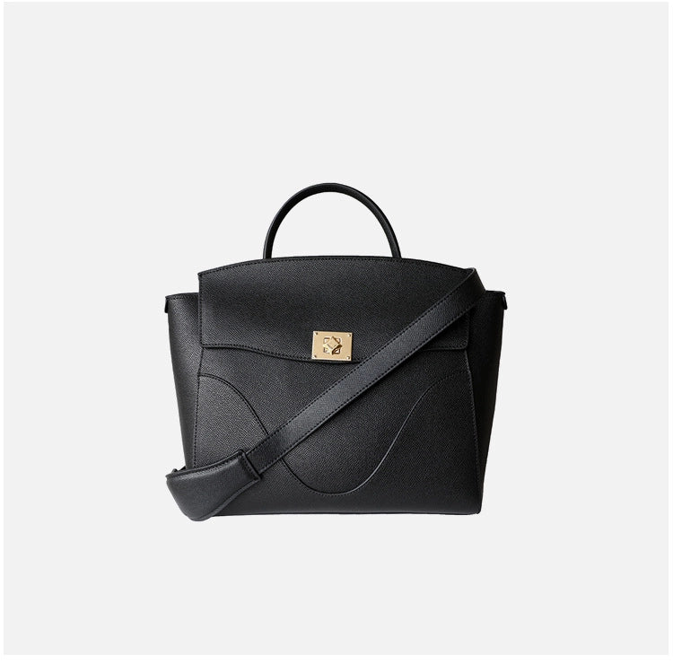 Borsa da sera da donna in vera pelle, borsa a tracolla in raso nera
