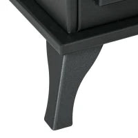 Camino Bioetanolo Stile Classico in Acciaio, Bruciatore da 1.2L per 3 Ore di Durata, 45x28x54cm, Nero