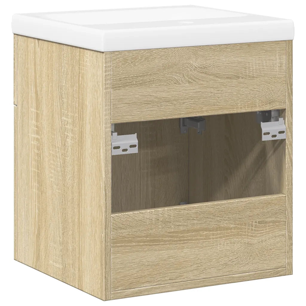 Set Mobili da Bagno 2 pz Rovere Sonoma in Legno Multistrato