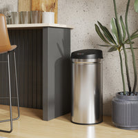 Pattumiera da 42L 30,5x30,5x68 cm con Sensore di Movimento in Acciaio Inox