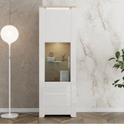 Mobile Espositore Cibiana, Vetrina 5 Ripiani, 64x35x194h cm Marrone Rovere