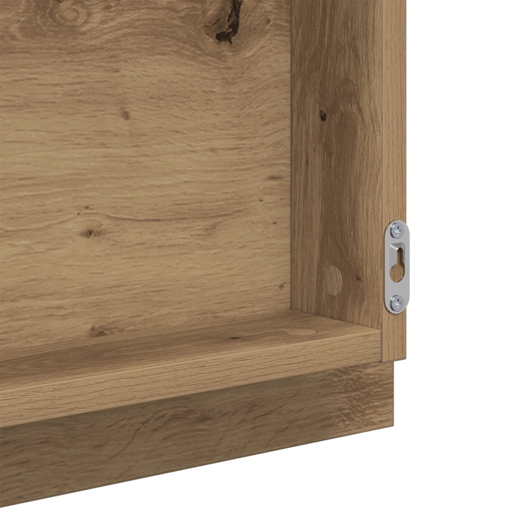 Specchio da bagno LED Rovere artigianale 40x8.5x37 cm Legno ingegnerizzato