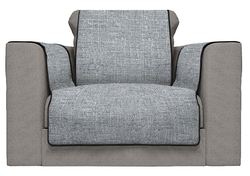 Copridivano con Copri Braccioli Seduta 60 cm in Poliestere Grigio Scuro