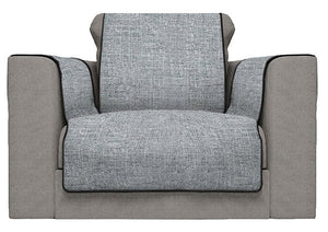 Copridivano con Copri Braccioli Seduta 60 cm in Poliestere Grigio Scuro
