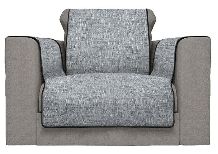 Copridivano con Copri Braccioli Seduta 60 cm in Poliestere Grigio Scuro