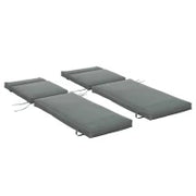 Set di 2 Materassi per Chaise Longue e Lettino Prendisole con Cinghie di Fissaggio per Giardino, 196L x 55P cm, Grigio scuro