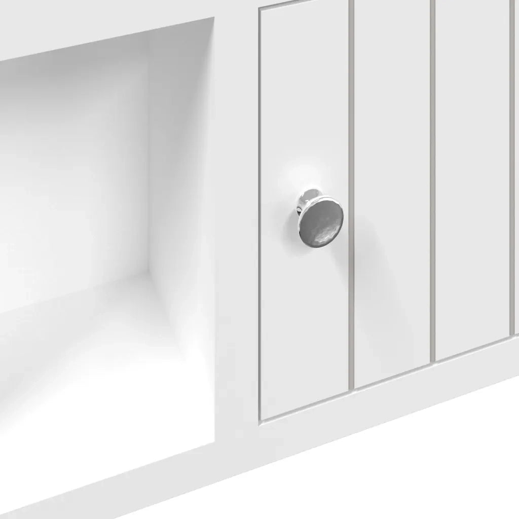 Armadietto per Chiavi Bianco 40x8,5x20 cm in Legno e Acciaio 350631