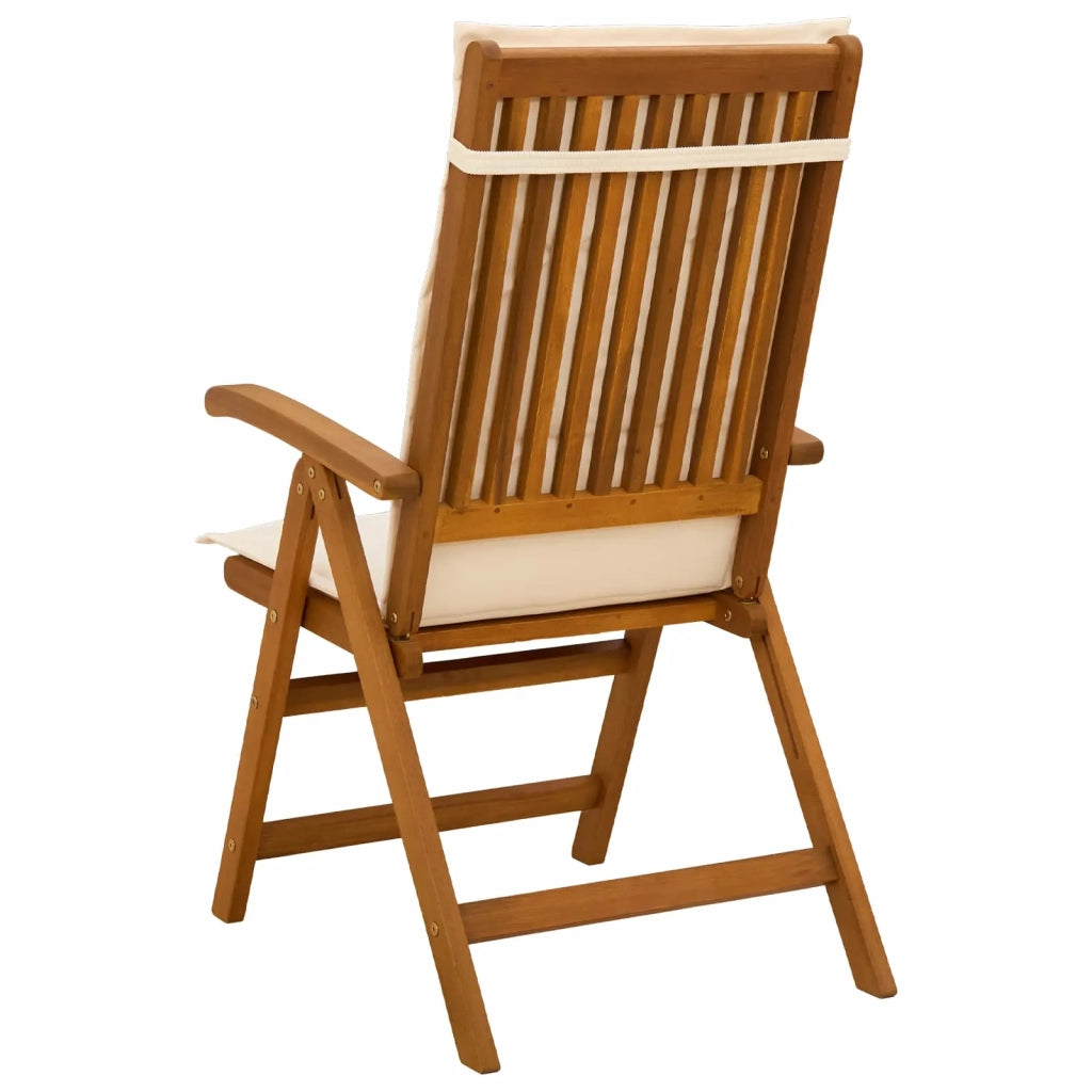 Sedie da giardino reclinabili 8 pz Naturale 3434476