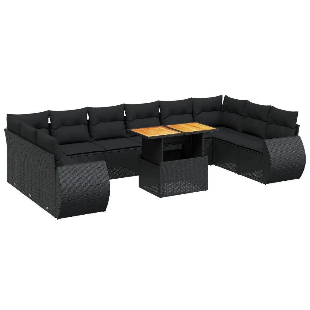 Set Divani da Giardino 11 pz con Cuscini in Polyrattan Nerocod mxl 112586