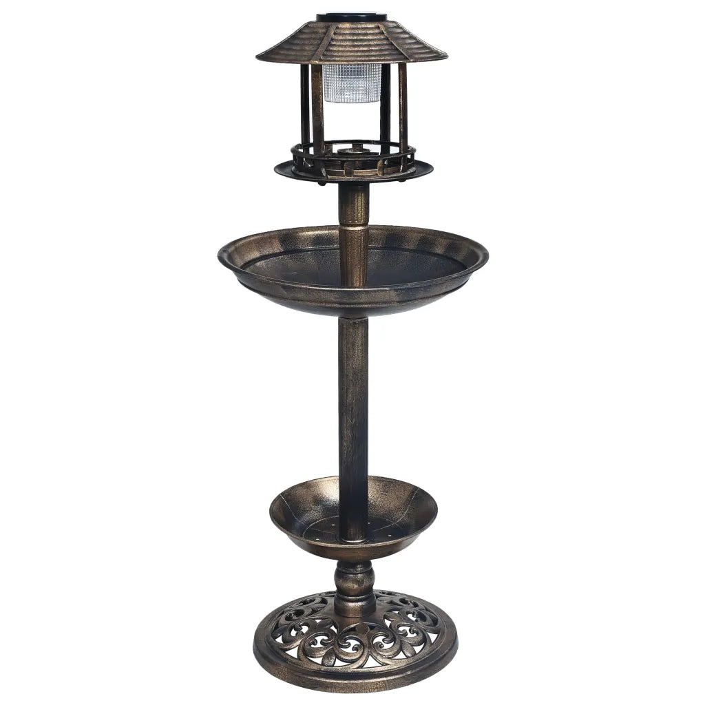 Bagnetto per Uccelli Decorativa con Luci LED Solari in Plastica CFW1629400