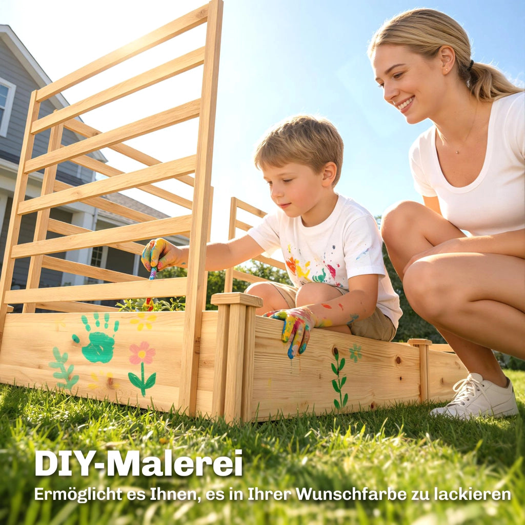 Fioriera con grigliato divisorio in legno da giardino ¨C Xylo ¨C 240x125x102 cm legno naturale