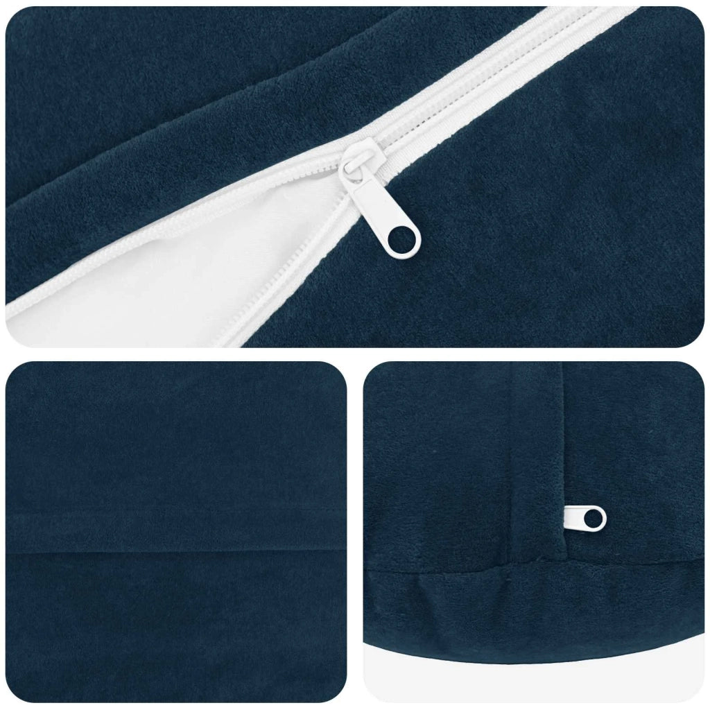 Cuscino con cuscino HEERLEN 6 pz Blu Fleece in microfibra 928816