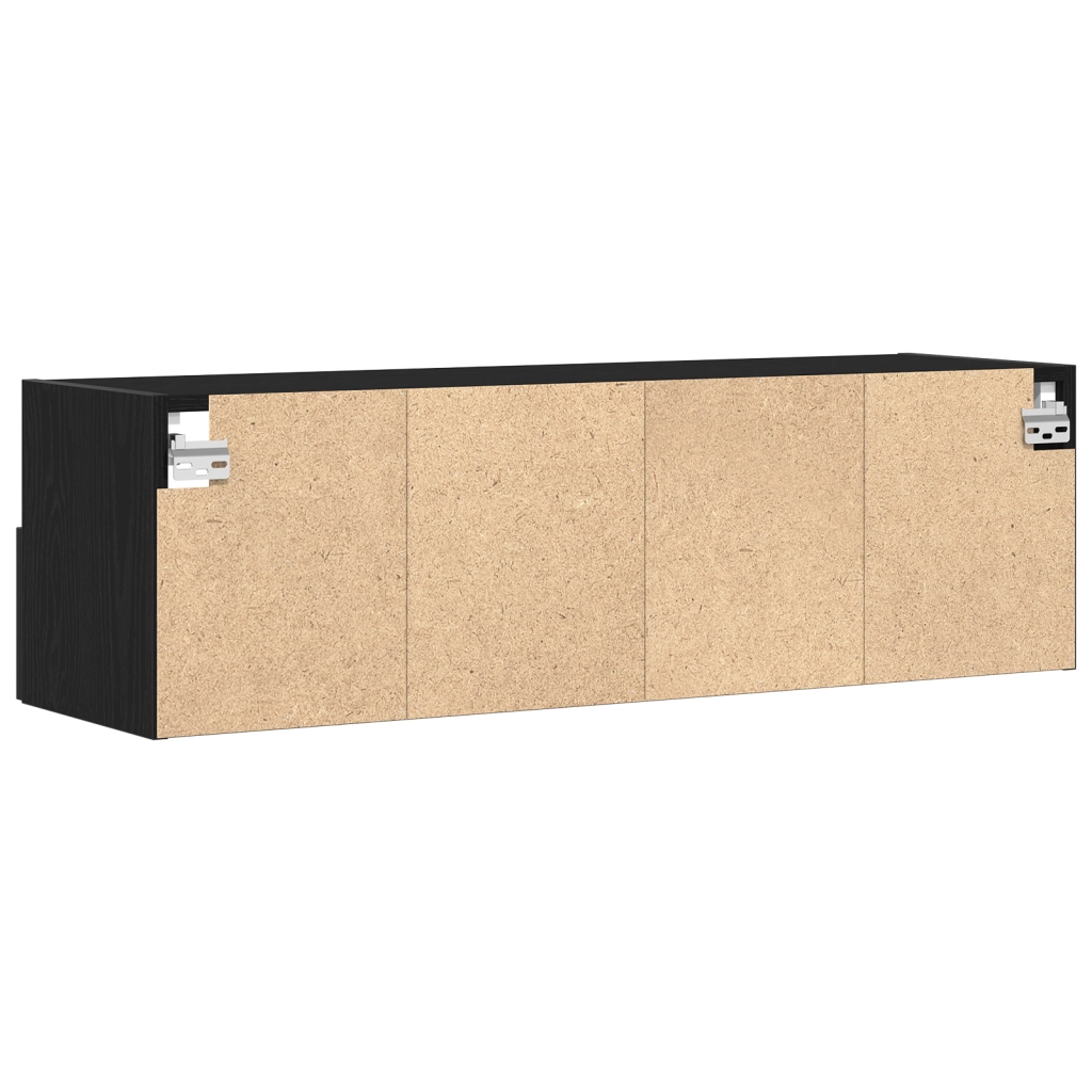 Armadi da Muro per TV 2 pz Nero Rovere 100x30x30 cm Legno Ingegnerizzato