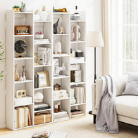 Libreria con kit anti-ribaltamento di stoccaggio a forma di albero-Libreria per casa e ufficio a 12 ripiani Bianco