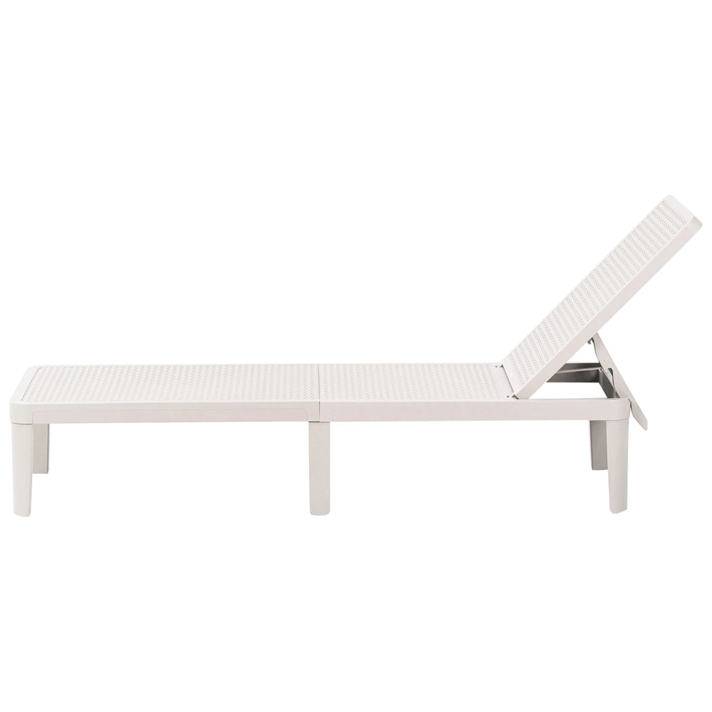 Sdraio da giardino grigio chiaro Materiale sintetico Reclinabile Moderno Schienale regolabile Resistente alla ruggine Senza braccioli